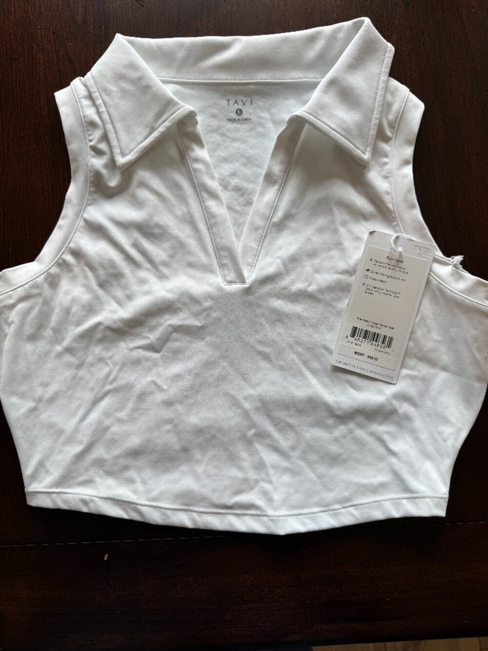 TAVI White Cropped Sleeveless Polo Top – NWT – Multiple Sizes